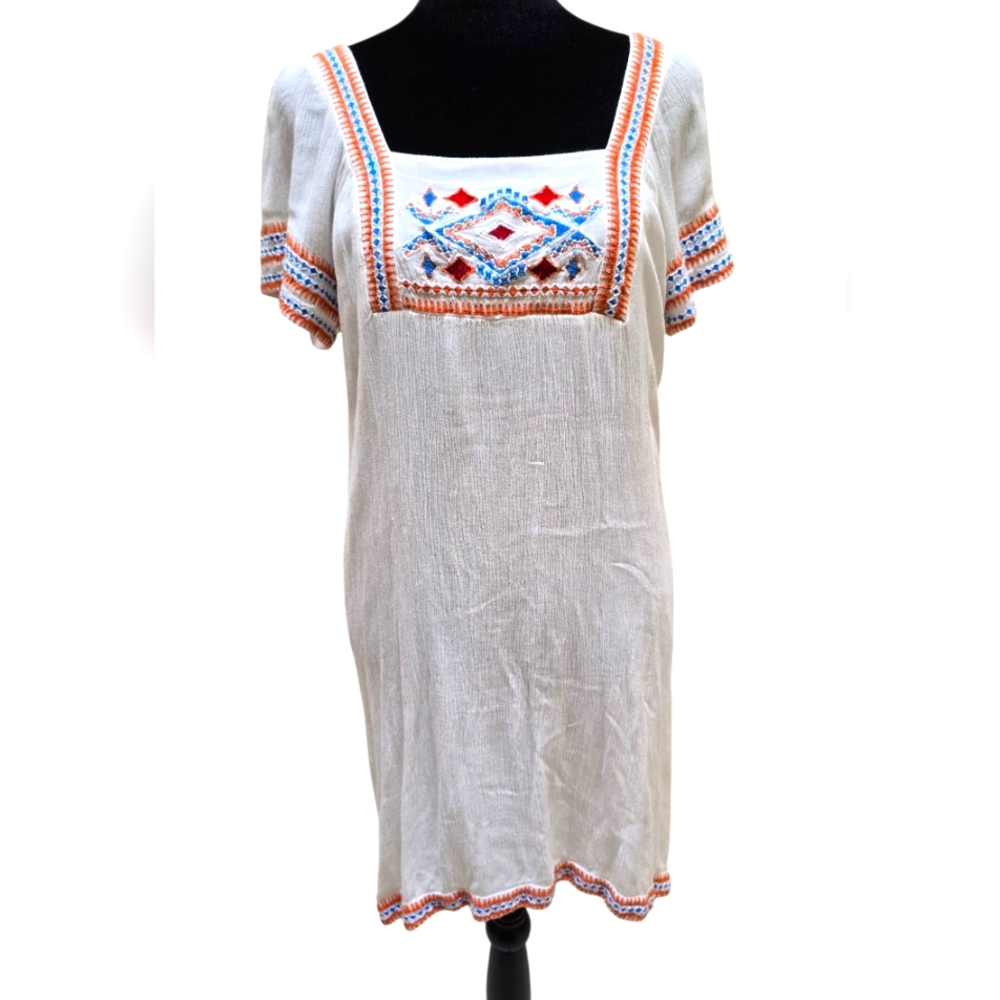 Kaktus Made In India Boho Embroidered Dress Small
